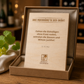 Holzschild Eisheilige ohne Frost vorbei – Winzerspruch 12.–14. Mai | Lasergravur Geschenk
