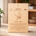 Holzschild Totemtier Specht (21. Juni – 22. Juli)