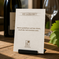 Holzschild Wenn gedeihen soll der Wein, muss der Juli trocken sein | Winzerspruch Lasergravur