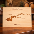 Wooden sign Ahrtal – "Home of Ahr wine" | Laser engraving wine list Ahrtal