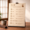 Holzschild Bushido - Die 7 Tugenden des Bushido | Lasergravur Japan Deko Geschenk