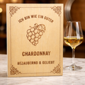 Holzschild Chardonnay – Lasergravur Weinliebhaber Geschenk | Bezaubernd & Geliebt