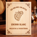 Holzschild Chenin Blanc – Lasergravur Weinliebhaber Geschenk | Vielseitig & Eigenständig