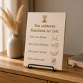 Holzschild Das schönste Geschenk ist Zeit | Zeit zum Reden Zuhören Lachen | Lasergravur Geschenk