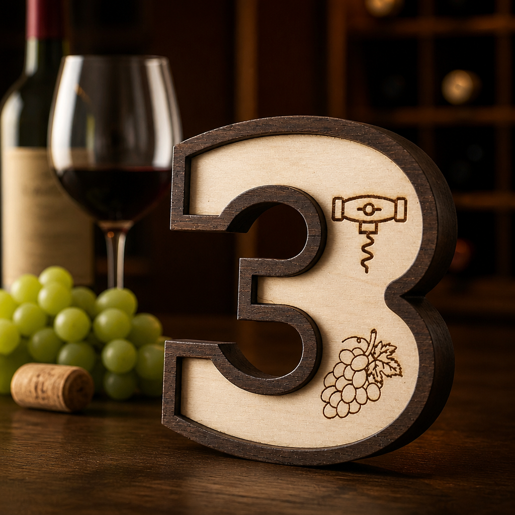XXL Wein Wanduhr aus Holz – Lasergravur Ziffern mit Wein-Motiven | Geschenk für Weinliebhaber