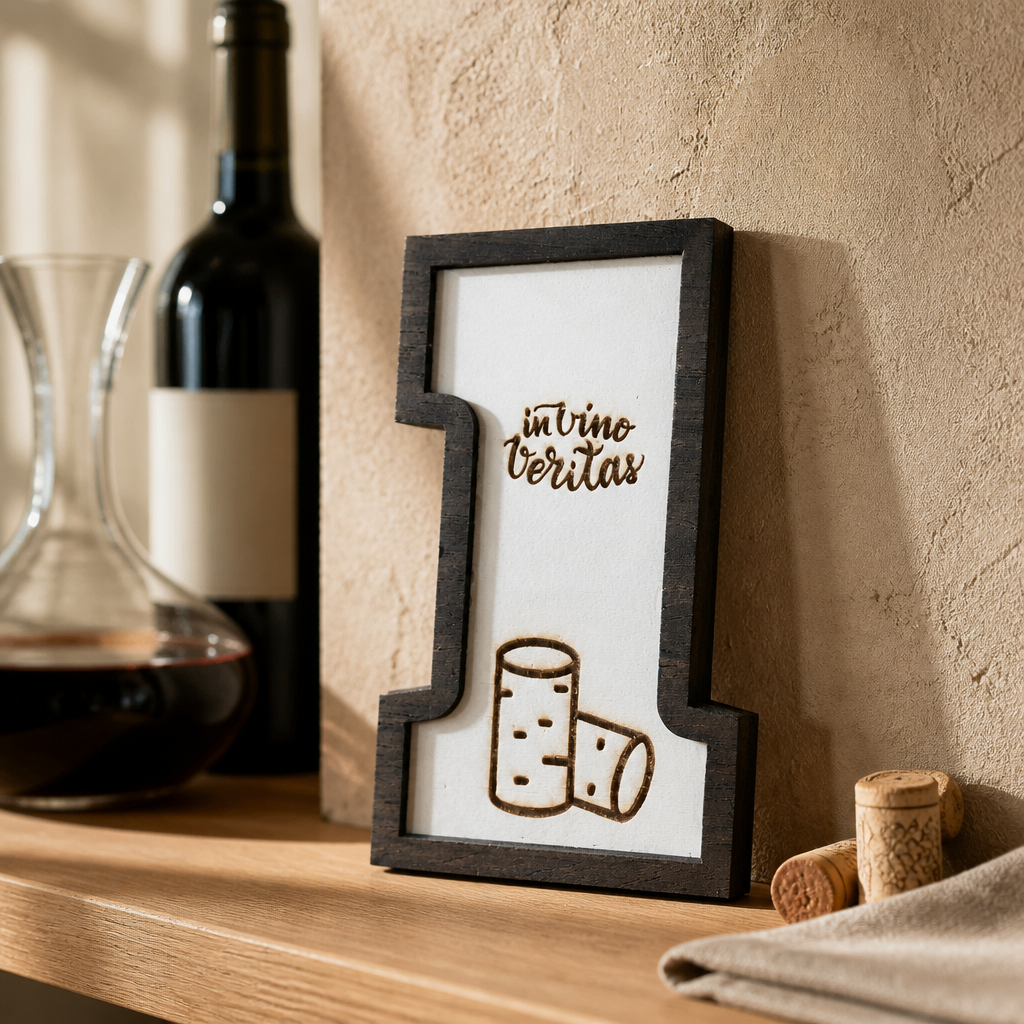 XXL Wein Wanduhr aus Holz – Lasergravur Ziffern mit Wein-Motiven | Geschenk für Weinliebhaber