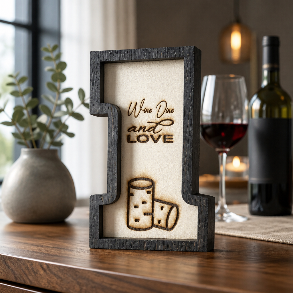 XXL Wein Wanduhr aus Holz – Lasergravur Ziffern mit Wein-Motiven | Geschenk für Weinliebhaber