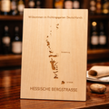 Wooden Sign Hessian Bergstraße – "Welcome to Germany's Spring Garden" | Laser Engraved Wine List
