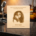 Holzschild Janis Joplin – Lasergravur mit Portrait und Zitat, Rocklegende Geschenk