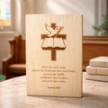 Holzschild Jeremia 29,11 – Lasergravur Bibelvers Geschenk | Gedanken des Friedens