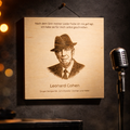 Holzschild Leonard Cohen – Lasergravur Zitat Geschenk | Lieder für mich selbst geschrieben