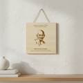 Holzschild Mahatma Gandhi – Lasergravur Zitat Geschenk | Frieden ist der Weg
