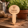 Pflanzenstecker Majoran (Origanum majorana) | Lasergravur Kräuterstecker Holz | 2,75€