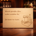 Wooden sign "Some enjoy wine, others understand it" – Engraved wine lover sign