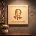 Holzschild Nelson Mandela – Lasergravur Zitat Geschenk | Wie wir das Leben anderer verändert haben