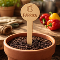 Pflanzenstecker Paprika – Lasergravur Holzstecker mit Paprika-Motiv, Gartendeko Geschenk