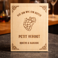 Holzschild Petit Verdot – Lasergravur Weinliebhaber Geschenk | Rostig & Rauchig