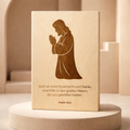 Holzschild Psalm 46,1 – Lasergravur Bibelvers Geschenk | Gott ist unsre Zuversicht & Stärke