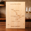 Wooden sign Saale-Unstrut – "Land of Wine and Stone" | Laser Engraved Wine List Saale-Unstrut