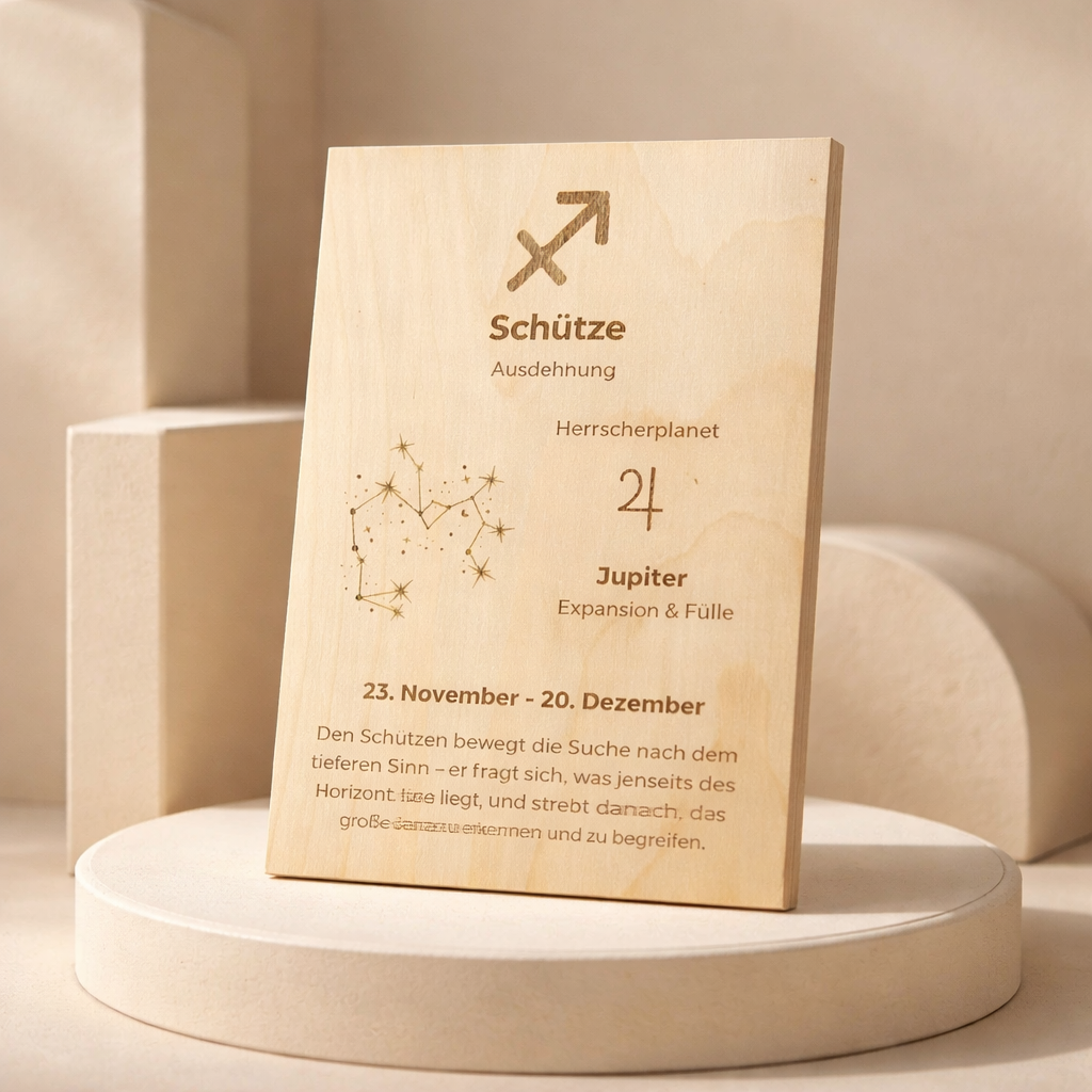 Holzschild Sternzeichen Schütze (23. November – 20. Dezember)
