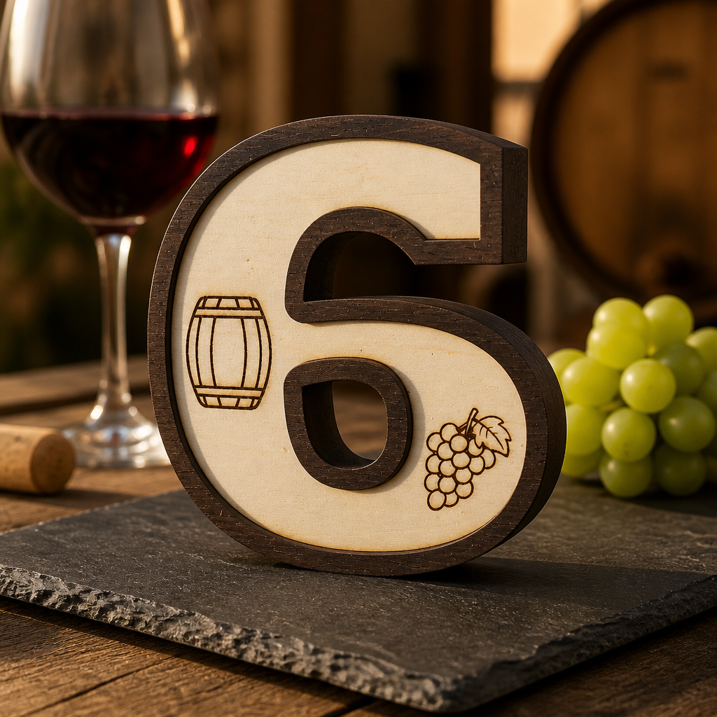 XXL Wein Wanduhr aus Holz – Lasergravur Ziffern mit Wein-Motiven | Geschenk für Weinliebhaber