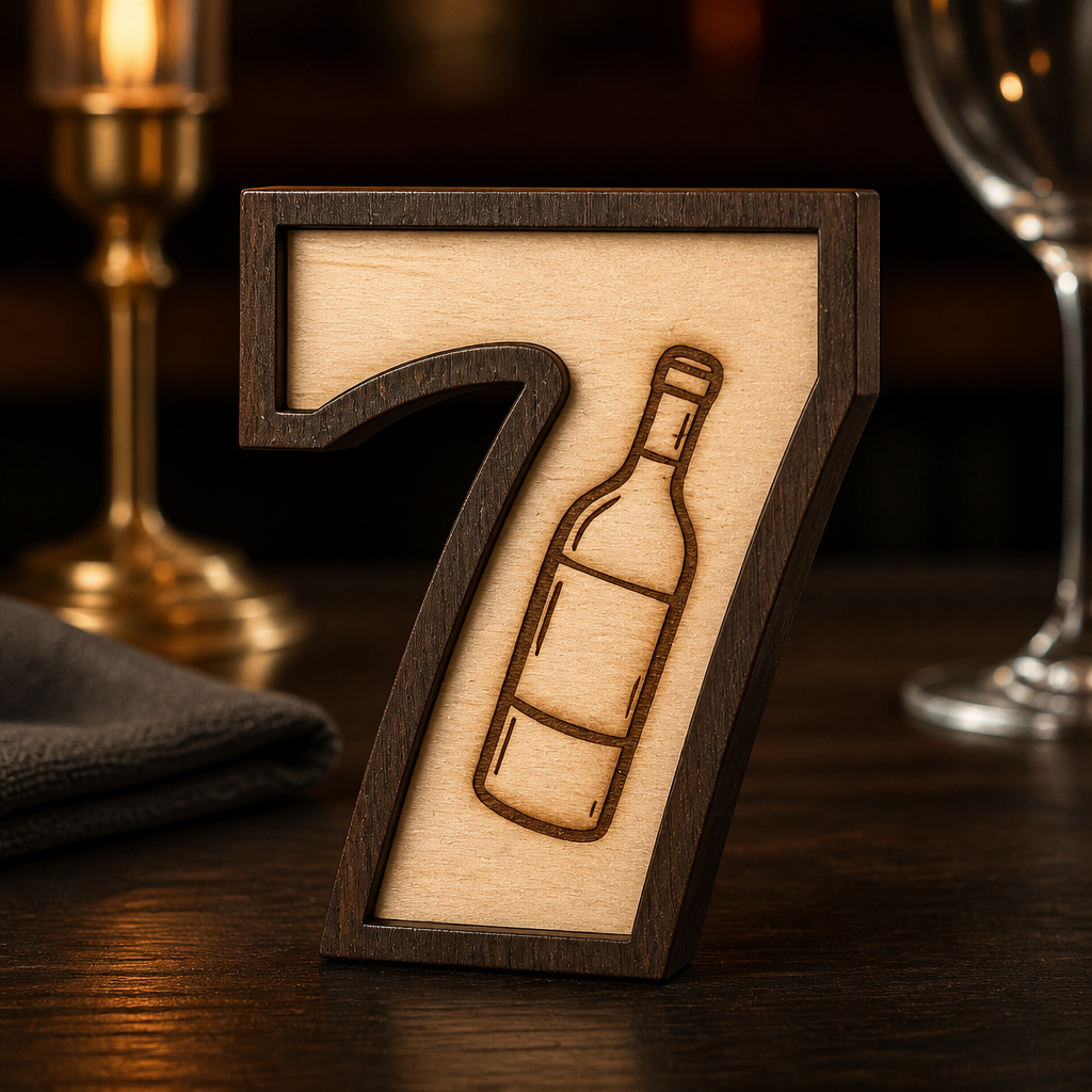XXL Wein Wanduhr aus Holz – Lasergravur Ziffern mit Wein-Motiven | Geschenk für Weinliebhaber