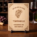 Holzschild Tempranillo – Lasergravur Weinliebhaber Geschenk | Ausgewogen & Komplex