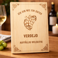 Holzschild Verdejo – Lasergravur Weinliebhaber Geschenk | Auffällig & Vielseitig