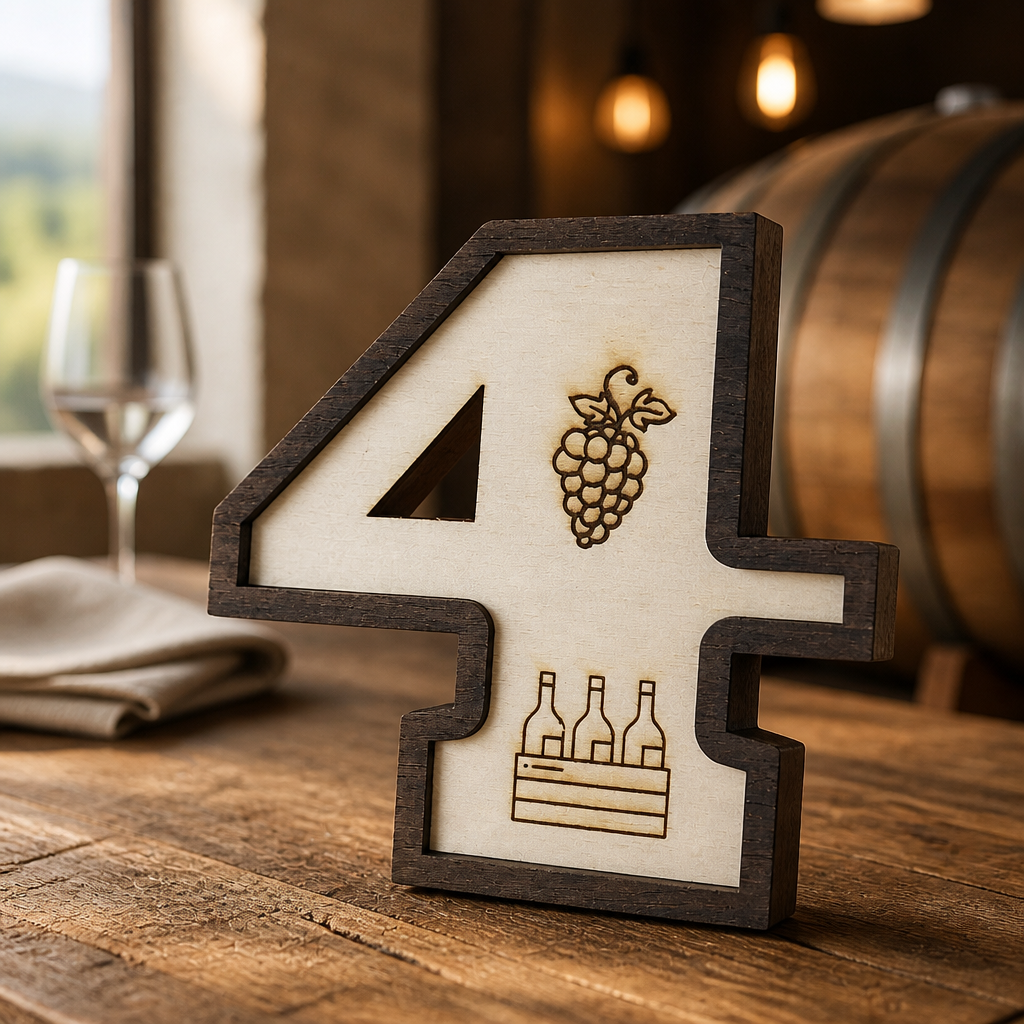 XXL Wein Wanduhr aus Holz – Lasergravur Ziffern mit Wein-Motiven | Geschenk für Weinliebhaber