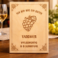 Holzschild Viognier – Lasergravur Weinliebhaber Geschenk | Vielschichtig & Geschmeidig