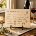 Holzschild Wir empfehlen Wein zum | Wein Spruch Deko | Lasergravur Geschenk