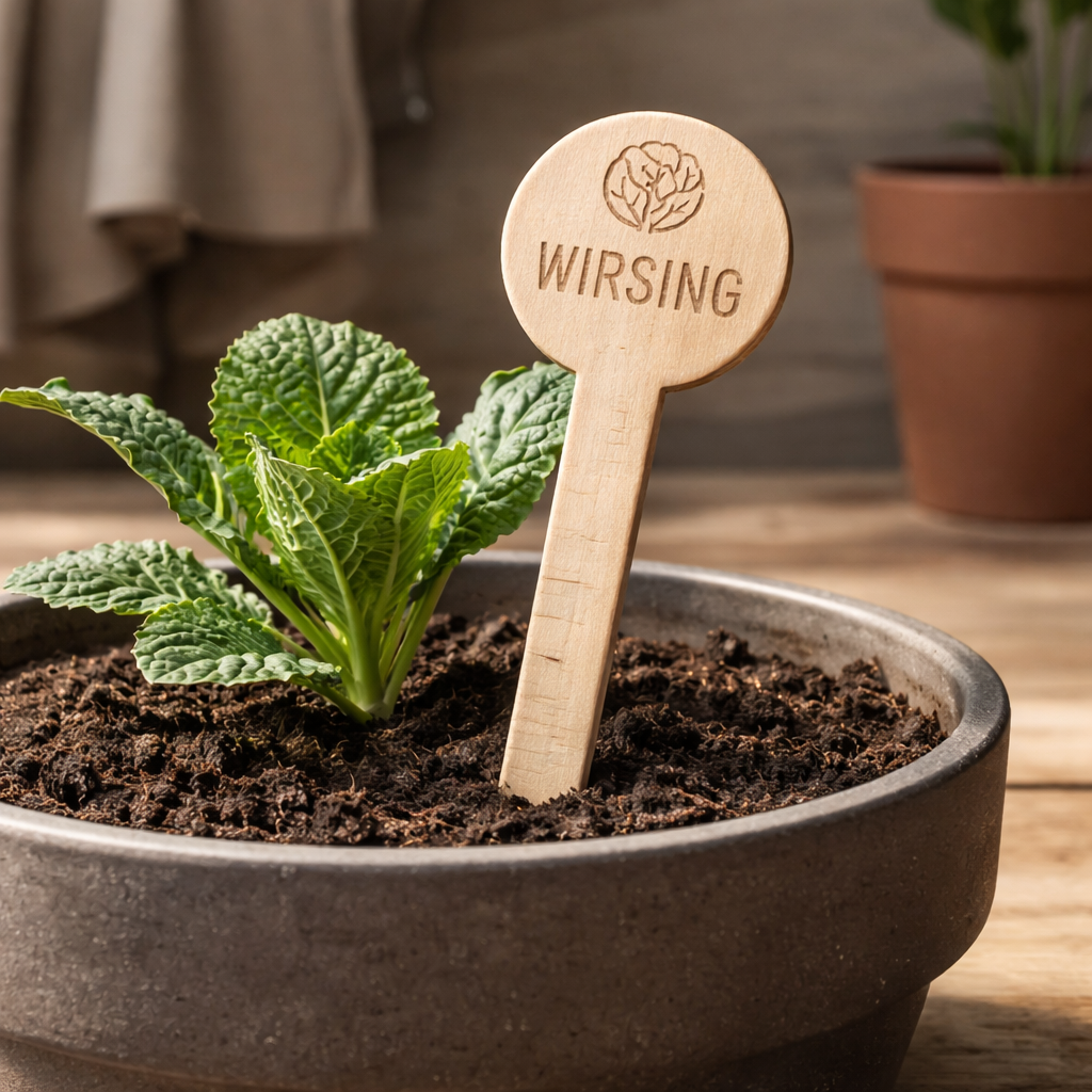 Pflanzenstecker Wirsing – Lasergravur Gartendeko Geschenk | Holzschild Gemüsegarten