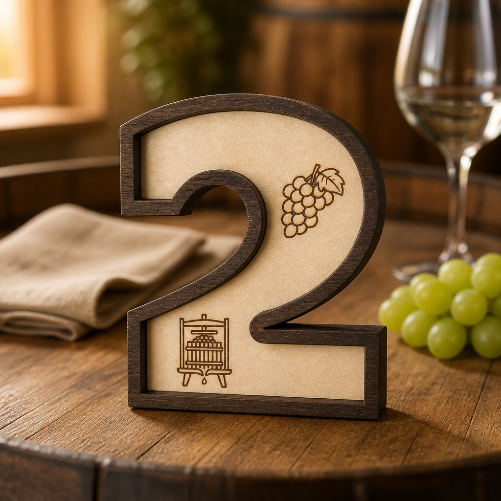XXL Wein Wanduhr aus Holz – Lasergravur Ziffern mit Wein-Motiven | Geschenk für Weinliebhaber